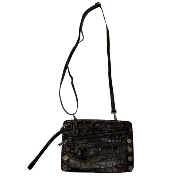 Hammitt Nash Small 2 Crossbody Wristlet Painted Rattle Snake Black Leather Bag - Picture 3 of 12